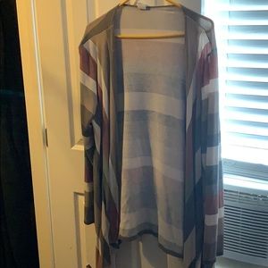 3X striped cardigan